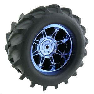 T-MAXX/SAV/MGT  MONSTER SPIDER   WIDE BLUE CHROME WHEELS