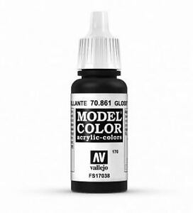 Vallejo 70861 Model Color 170 Glossy Black 17ml