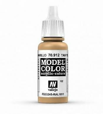 Vallejo 70912 Model Color 122 Tan Yellow 17ml