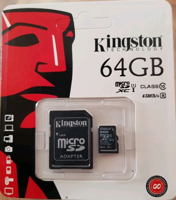 Kingston MicroSD Memory Card with a standard size card holder included - 32GB