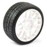 SWEEP 1:8 GT TREAD GLUED 45DEG W/BELT/EVO16 WHITE/BASIC(PR)