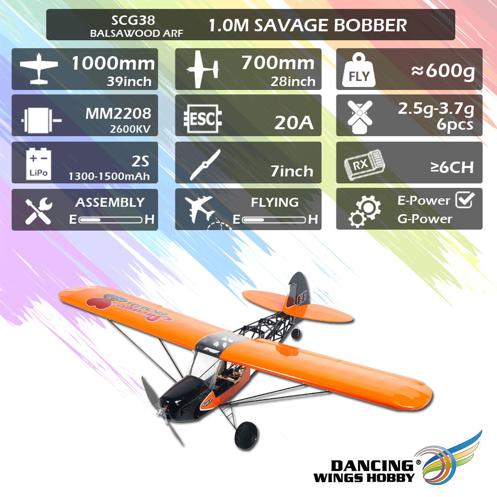 DW Savage Bobber ARF 1.0M Includes Motor/ ESC/ 6 servos