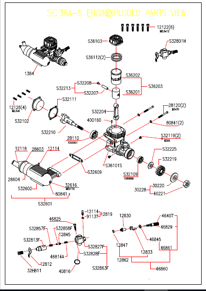 S36103 SC36 Aero Cylinder Head S-Type