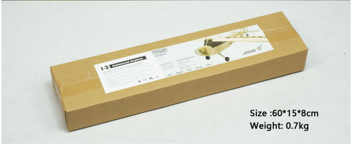 DW Models J3 Cub Balsa Kit 1.2M (Inc Motor- ESC- Prop)