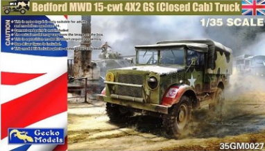 GECKO 35GM0027 1/35 Bedford MWD 15-cwt 4x2 GS (closed cab) Truck NEW Plastic Kit