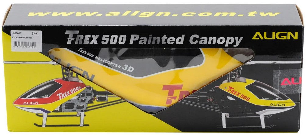 Align T Rex 500 Painted Canopy - Dark Yellow and Blue