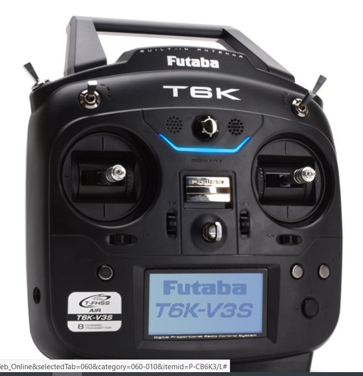 Futaba T6K V3 - 8 Channel 2.4GHz T-FHSS (Dry) & R3008SB Combo (Mode 2)