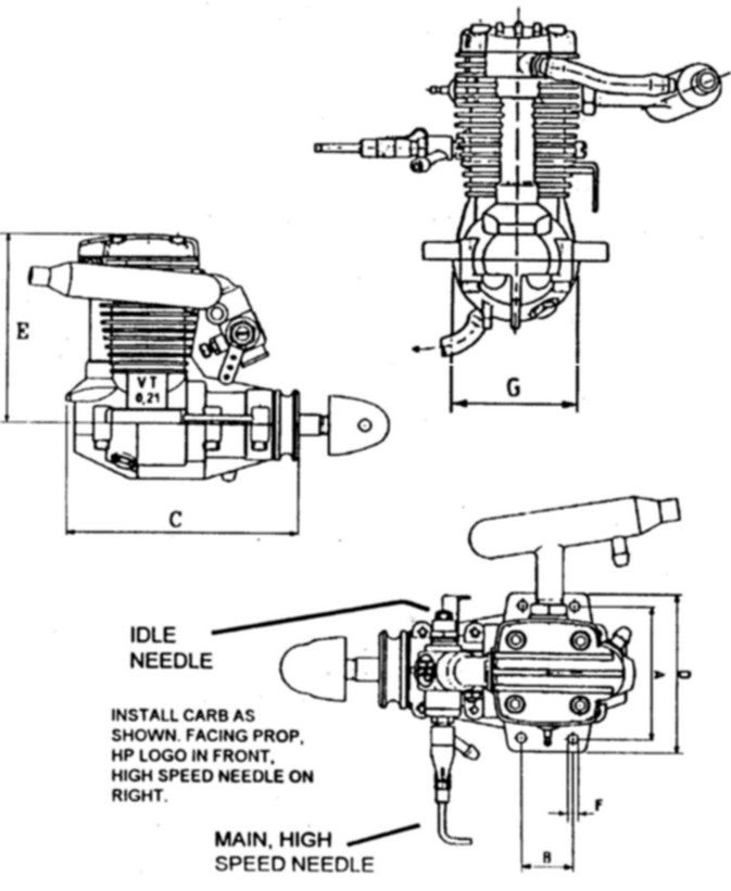 HP  VT.21 Four Stroke-Standard Head - Second Hand Engine