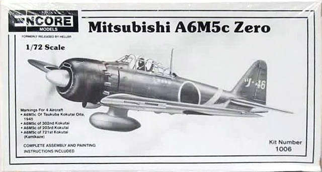 Encore 1/72 Mitsubishi A6M5c Zero Complete Assembly Kit