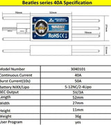 ZTW Beatles 40A BEC ESC (2-4 Cells)  (Flyzone)