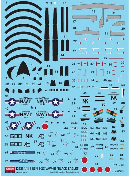 Academy 1/144 USN E-2C VAW-113 Black Eagles 12623