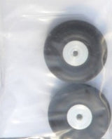 Rubber treaded wheels with metal hub - 45mm (Pair)