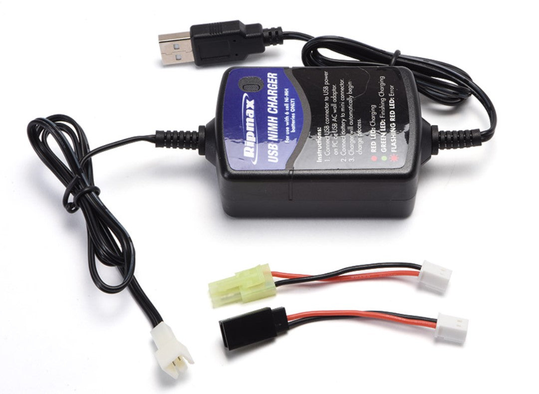 Ripmax 1/18 USB Charger with Futaba & Mini Tamiya leads