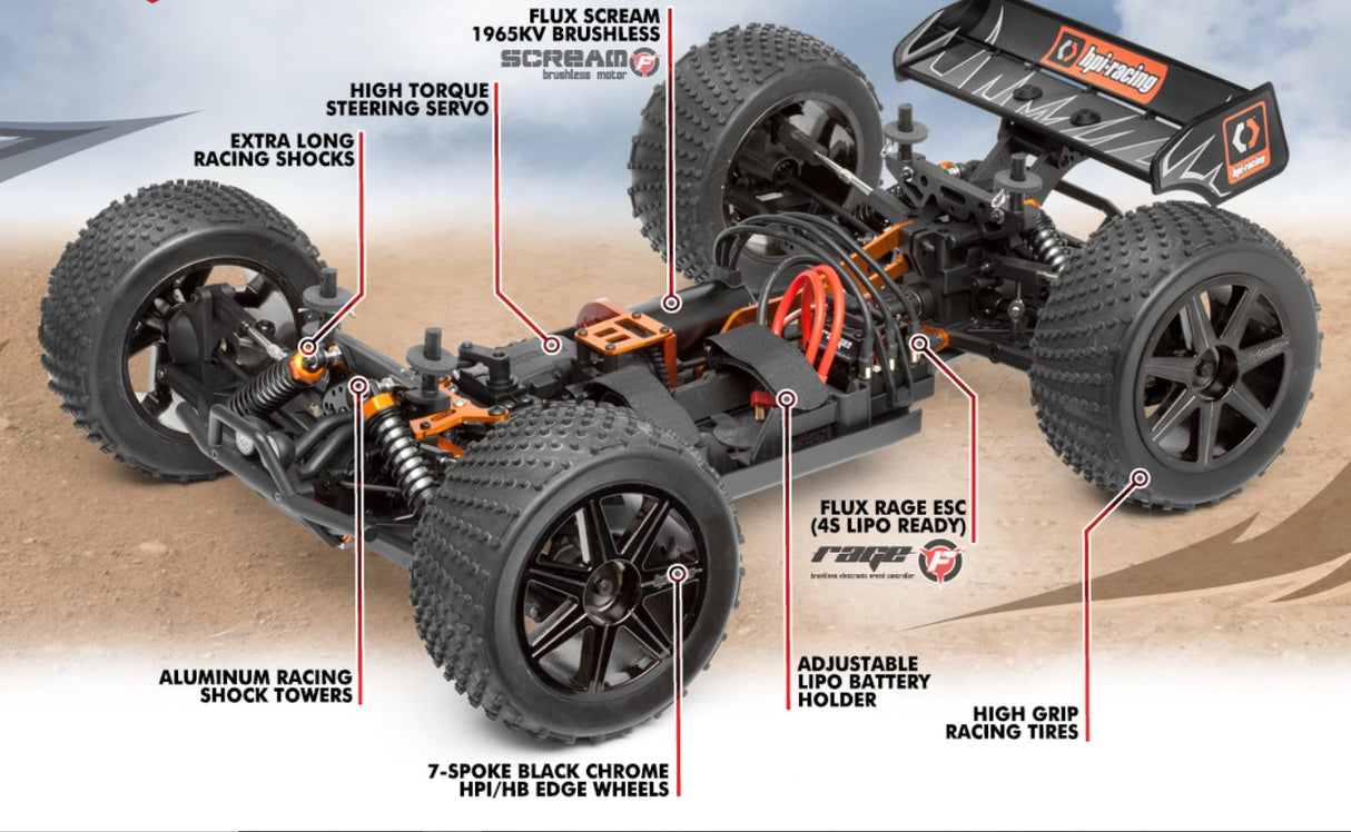 HPI Trophy Flux Truggy 1/18 Brushless Stadium Truck