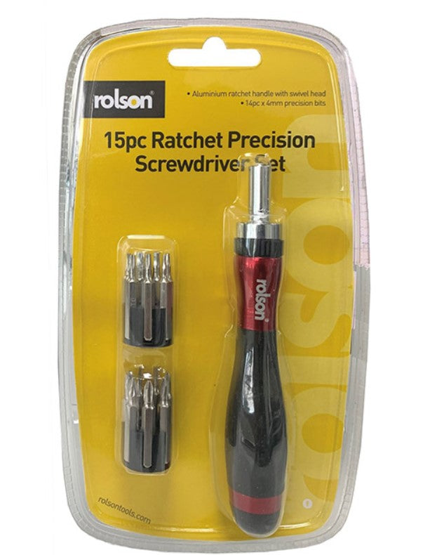 15 piece Ratchet Precision Screwdriver & Bit Set