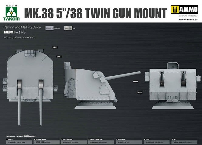 Takom 1/35 Mk 38 5/38 Twin Gun Mount 02146