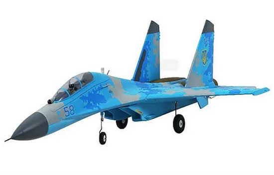 XFLY TWIN 50MM SU-27 EDF 750MM JET With Out TX/RX/BATT - BLUE CAMO FINISH