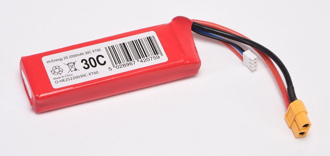 Hi-Energy 2S 2200mAh 30C XT60 Connector