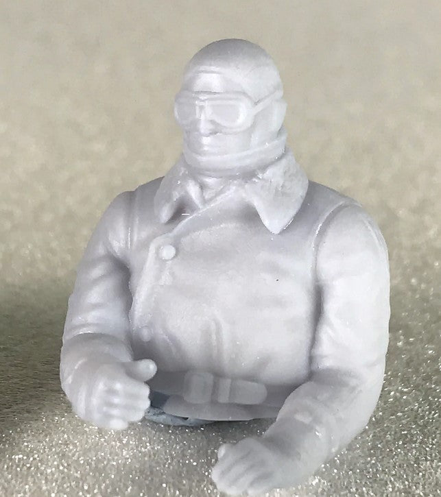 Microaces Unpainted 3D Printed Pilot - 1/24th Scale - Goggles on - Allied Forces