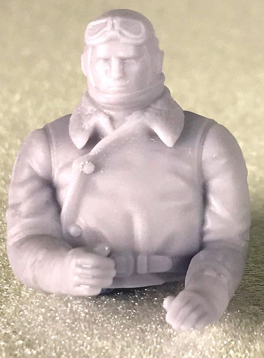 Microaces Unpainted 3D Printed Pilot - 1/24th Scale - Goggles off - Allied Forces