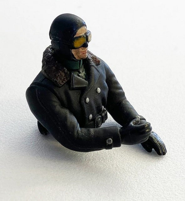 Microaces Unpainted 3D Printed Pilot - 1/20th Scale - Goggles on- German