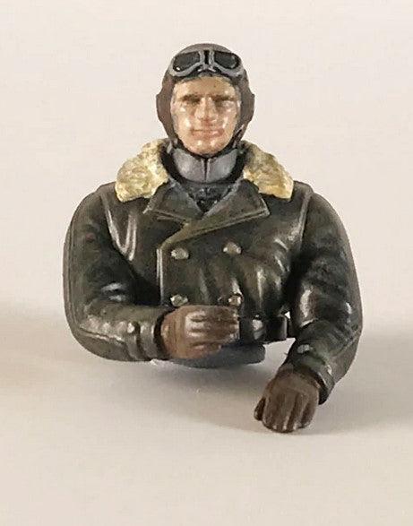 Microaces Unpainted 3D Printed Pilot - 1/20th Scale - Goggles off- German