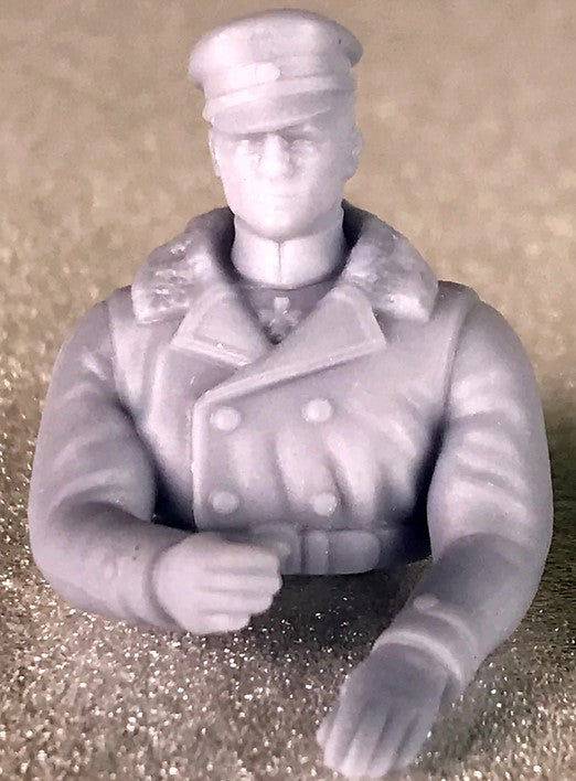Microaces Unpainted 3D Printed Pilot - 1/20th Scale - with-cap-on- German