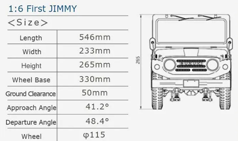 FMS SUZUKI JIMNY 1970 1/6TH SCALER Ready to Run