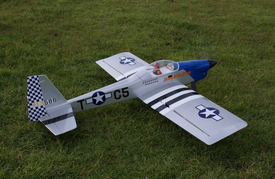 Max Thrust Pro-Built Balsa Ruckus Kit P51 - Can be finished for  IC or Electric