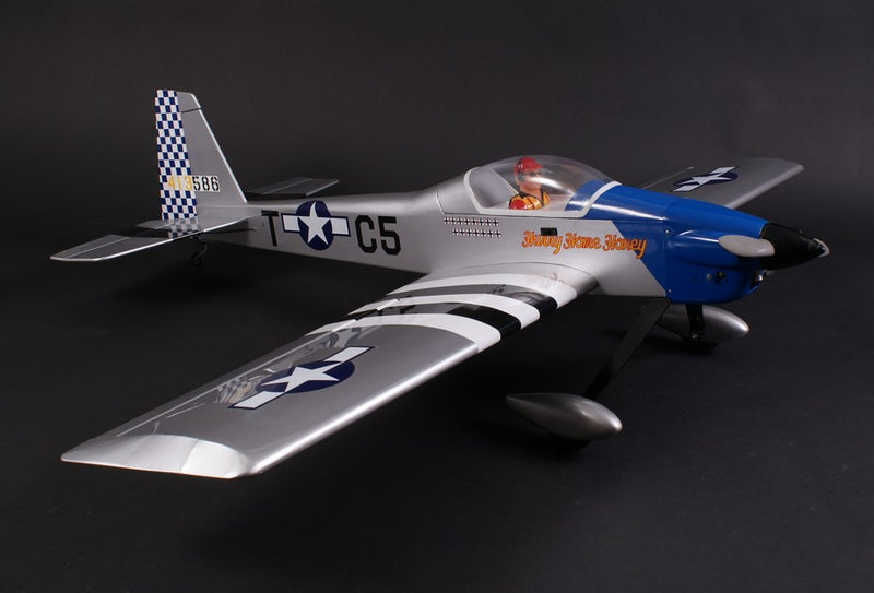 Max Thrust Pro-Built Balsa Ruckus Kit P51 - Can be finished for  IC or Electric