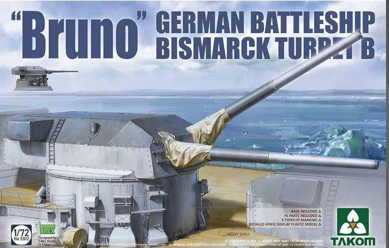 Takom 1/72 Bruno German Battleship Bismarck Turret B Kit 05012