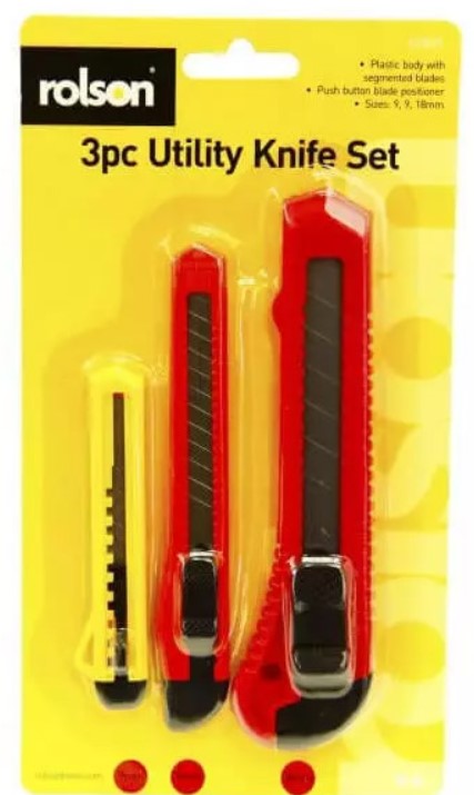 Rolson 3piece Utility Knife Set