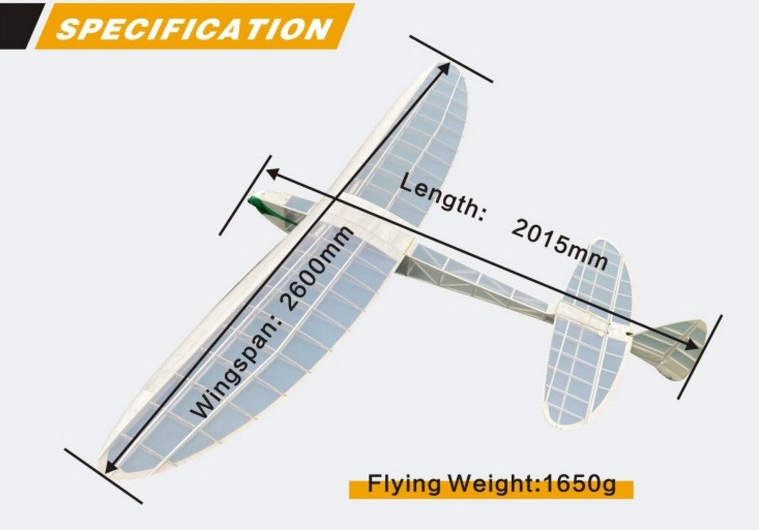 Valueplanes Balsa Leprechaun Pro 102 inch 2.6M Balsa Kit