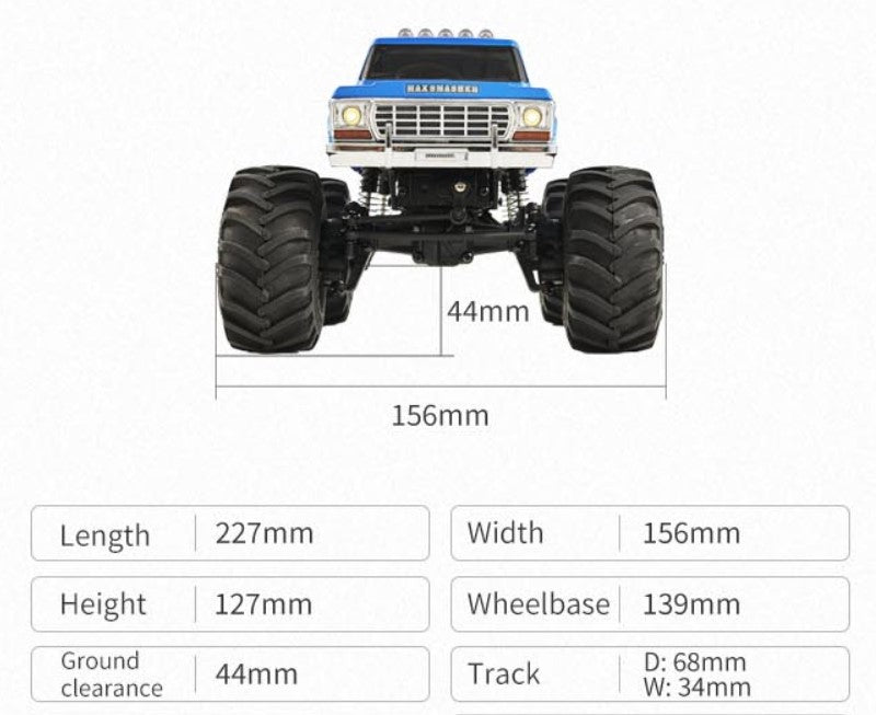 FMS 1:24 FCX24 Max Smasher Monster Truck RTR 4WD - Blue shell