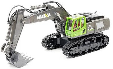 HUINA 2.4G 11CH RC EXCAVATOR GREEN With DIE CAST BUCKET