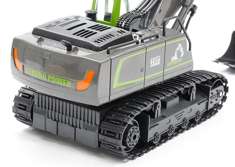 HUINA 2.4G 11CH RC EXCAVATOR GREEN With DIE CAST BUCKET