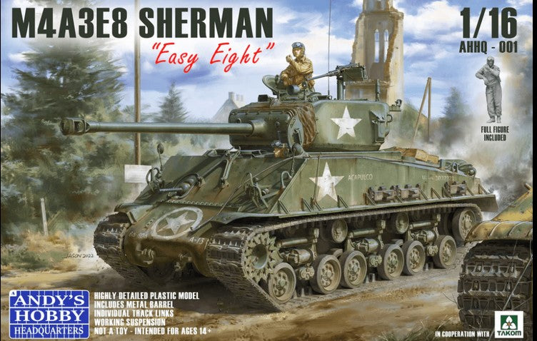 Andys Hobby Headquarters 1:16 M4A3E Sherman Easy Eight Model Kit