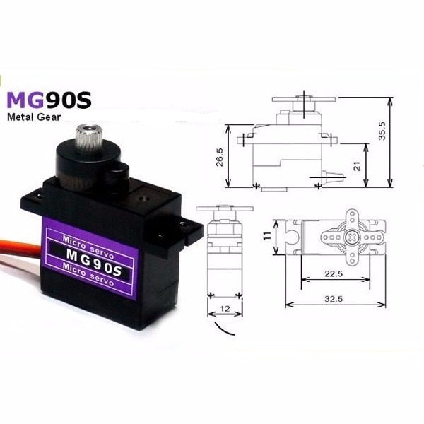 MG90S Micro with Metal output Gear 9G servo with control horns (Tower Pro)