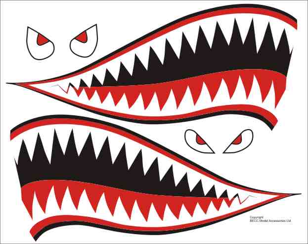 Becc Decals SHARKS01 - Sharks Teeth 100mm