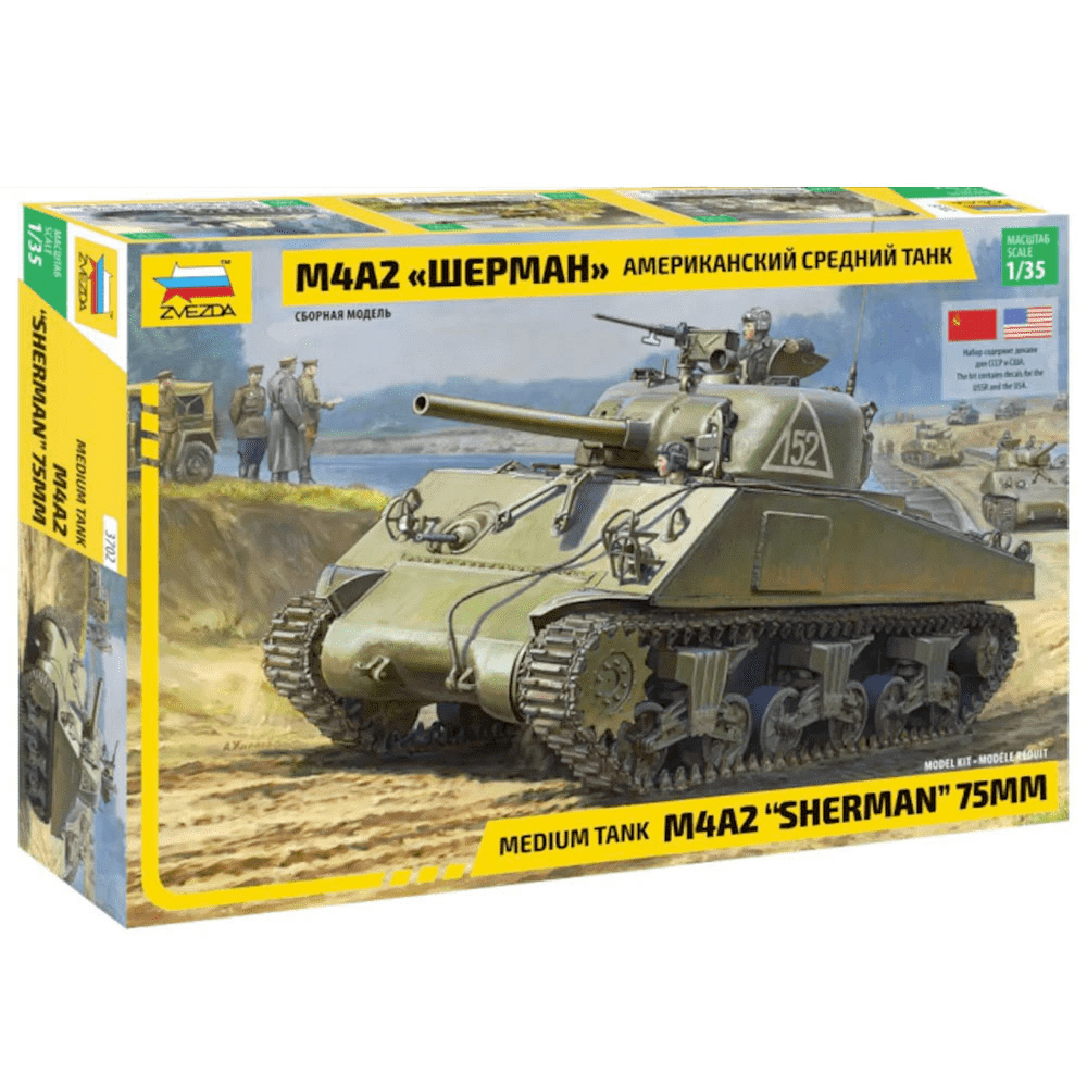 Zvezda 1/35 M4A2 Sherman Tank 3702