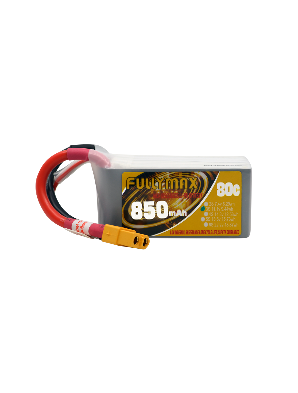 Fullymax 850mAh 11.1V 3S 80C FPV LiPo Battery