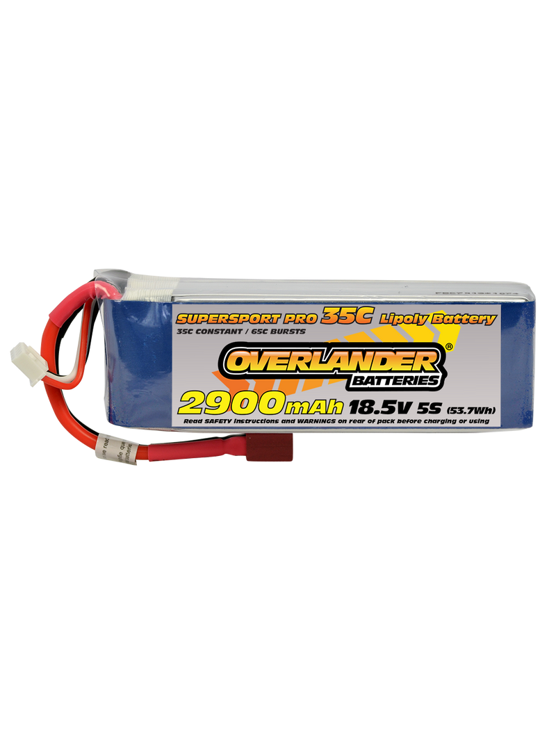 Overlander 2900mAh 18.5V 5S 35C Supersport Pro LiPo Battery