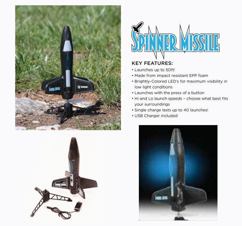 Rage Spinner Missile EP – electric powered free-flight rocket