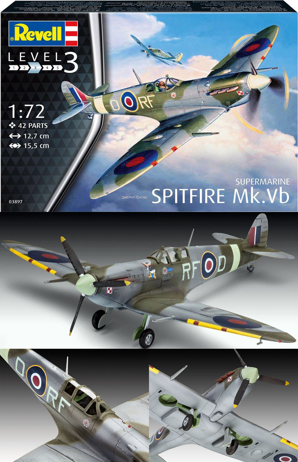 Revell 1/72 Supermarine Spitfire Mk.Vb Kit 03897