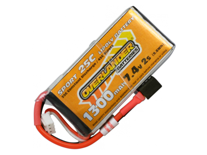 1300mAh 2S 7.4v 25C Lipo Overlander Sport - SKU 2962