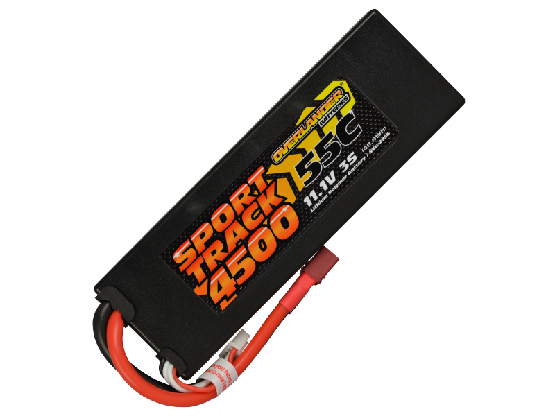 4500mAh 3S 11.1v 55C LiPo OverlanderSportTrack-SKU 2956 NOW WITH DEANS