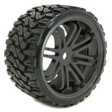 SWEEP TERRAIN CRUSHER BELTED T YRE BLACK 17MM WHEELS 1/4 OFFS