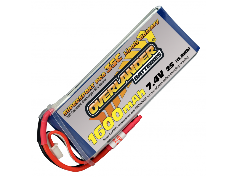 1600mAh 2S 7.4v 35C LiPo Supersport Pro