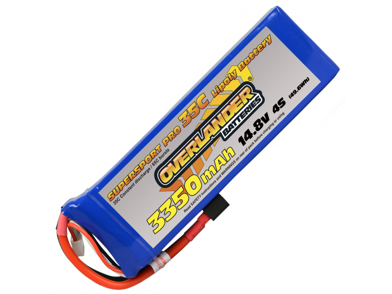 Overlander Super Sport 3350mAh 4S 14.8v 35C Lipo Battery - Deans Connector