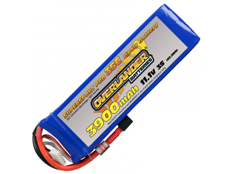 Overlander Supersport 3900mAh 3s 11.1v Lipo Batteries 35c - DEANS